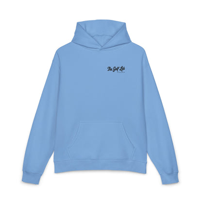 Relaxed Hoodie with Tiny Yellow Smiley Patch – Casual Graphic Pullover